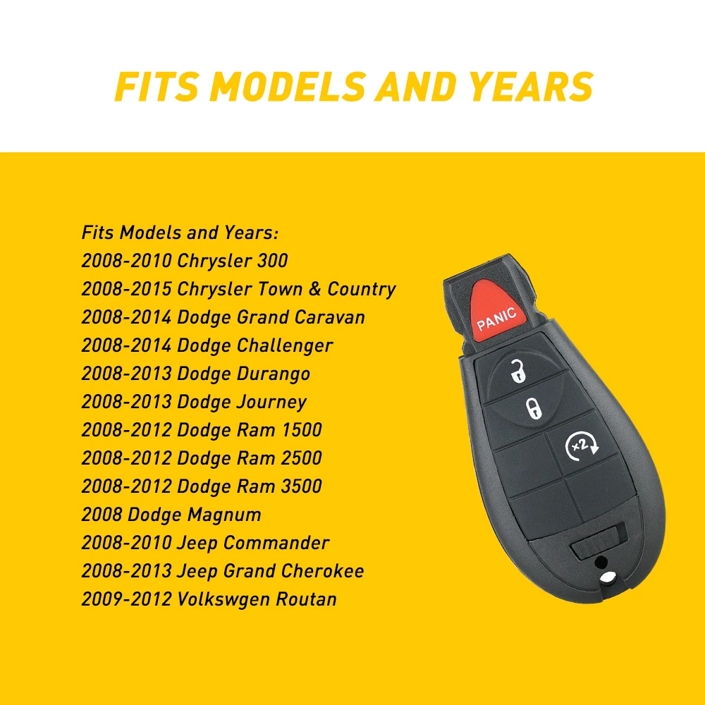 2PCS REMOTE START CAR KEY AUTO CONTROL KEYS FOB CAR ACCESSORIES FOR 2009 2010 2011 2012 FOR DODGE RAM 1500 2500 3500