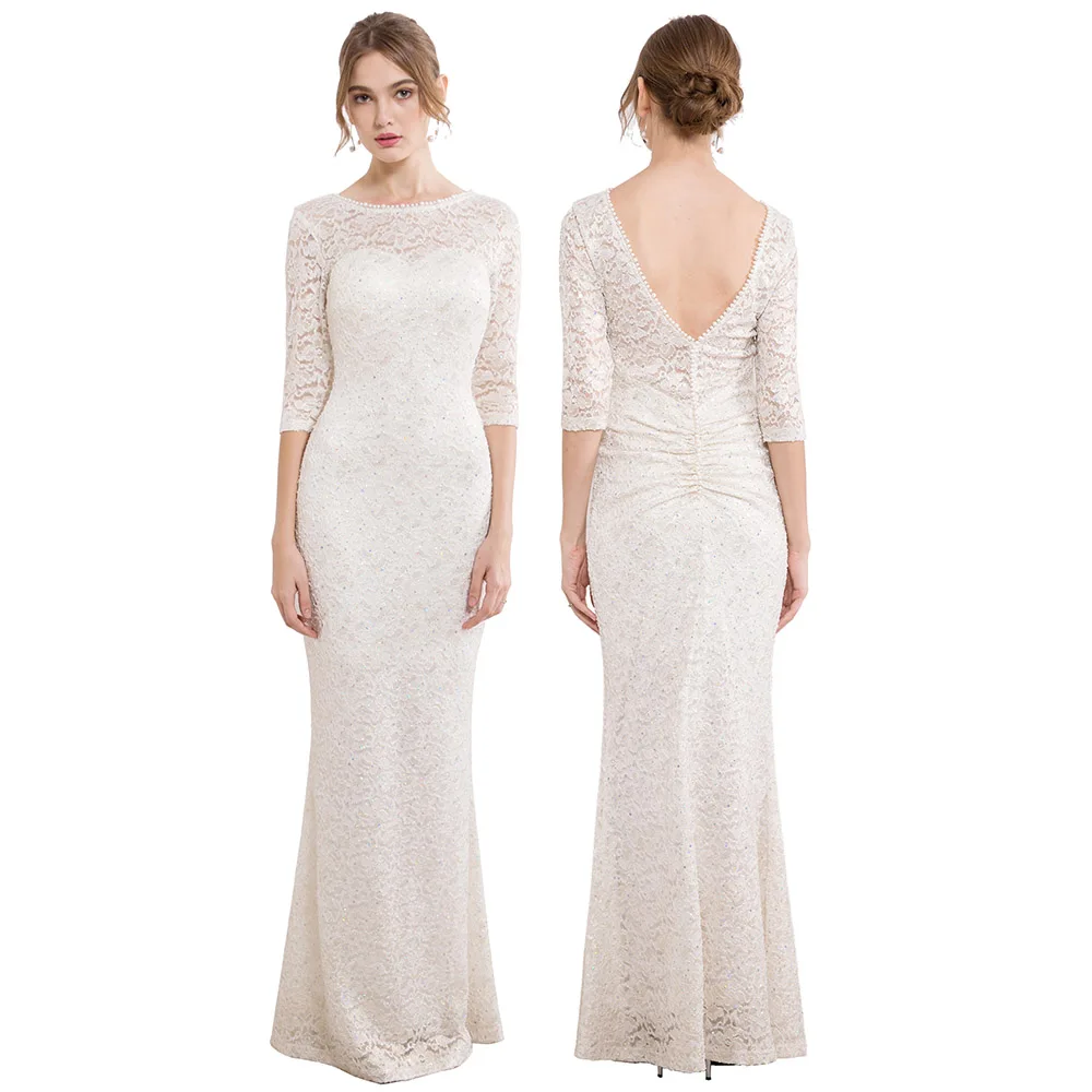 White 415 Angel-Fashion/Вечерние платья с коротким рукавом и блестками, прозрачные вечерние платья 356 415 413 - Цвет: White 415