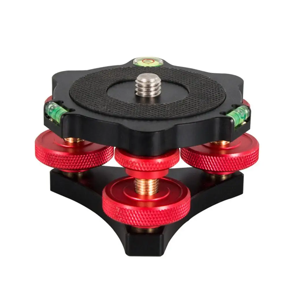 Metal Leveling Base LP-64 Camera Tripod Head Leveling Base Triple-wheel Precision Leveler Bubble Level 3/8" Screw Load 15kg 4