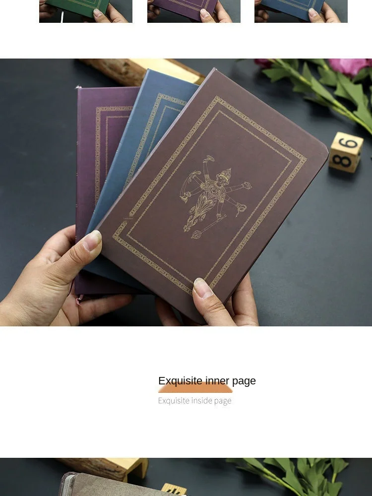 Retro creative student diary book Dunhuang illustration notebook full-color page hand ledger notepad notebook planner  journal