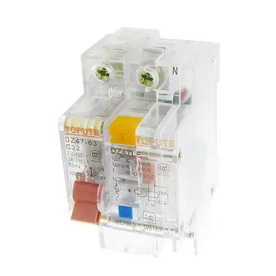 Прозрачный AC 230V 400V 32A 1P+ N выключатель утечки