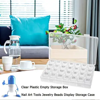 

Plastic Empty Nail Drill Storage Box Nail Art Tools Jewelry Beads Display Storage Case Manicure Tools