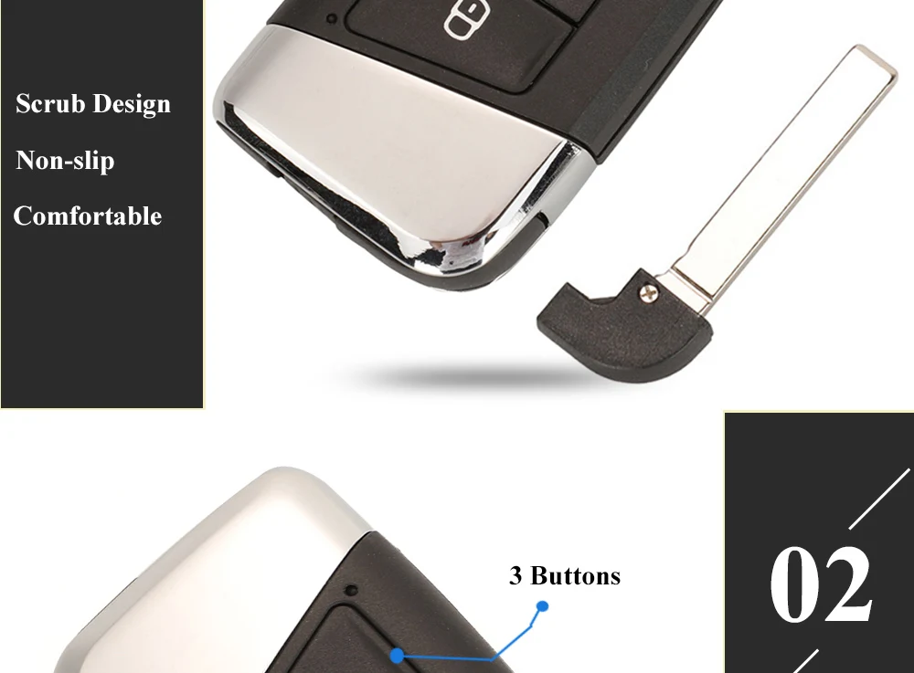 Keyforkess Smart Remote Key 3 pulsanti 315Mhz / 434MHz FOB per Volkswagen VW Magotan B8 Superb A7 Passat Variant 2015-2019 Sostituzione 11 Keyforkess Smart Remote Key 3 pulsanti 315Mhz / 434MHz FOB per Volkswagen VW Magotan B8 Superb A7 Passat Variant 2015-2019 Sostituzione - Hee7cc7e212084e8cb090574fda9802ed3