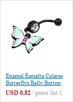 16pcs/lot Piercing Navel Surgical Steel Single Crystal Rhinestone Belly Button Rings Navel Piercing