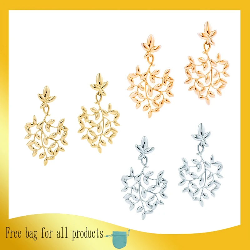 Серьги в виде оливковых листьев серьги оливкового цветка серебряные золотые