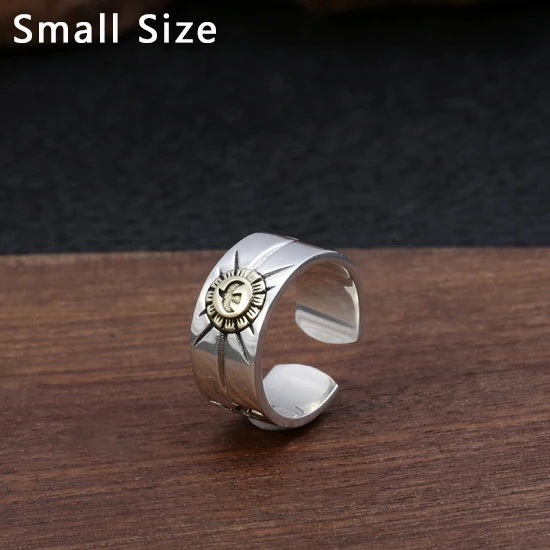 Small Size Пара регулируемых колец, настоящее 925 пробы, серебряные Подарки для женщин и мужчин, кольцо для открытия летающего орла, ювелирные изделия, bague femme argent 925 R22 - Цвет камня: Small Size