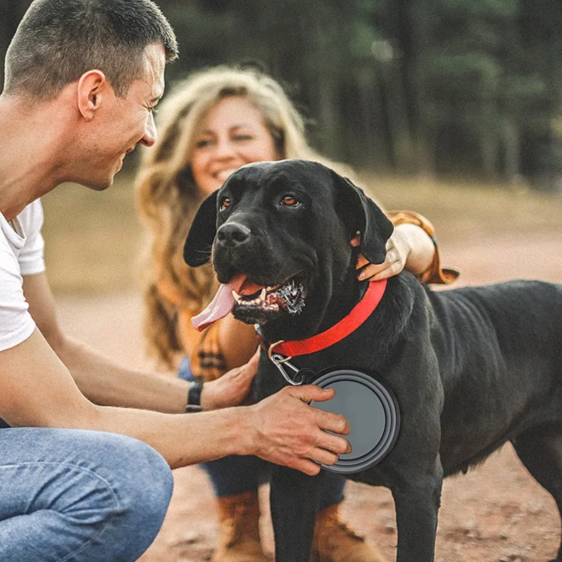 Dog Bowl 350ml Collapsible Folding Silicone Outdoor Travel Portable Puppy Food Container Feeder Dish Avoid Choking pet food container pet drinking bowl pet food bowl pet bowl dog bowl pet feeder bowls pet feeder