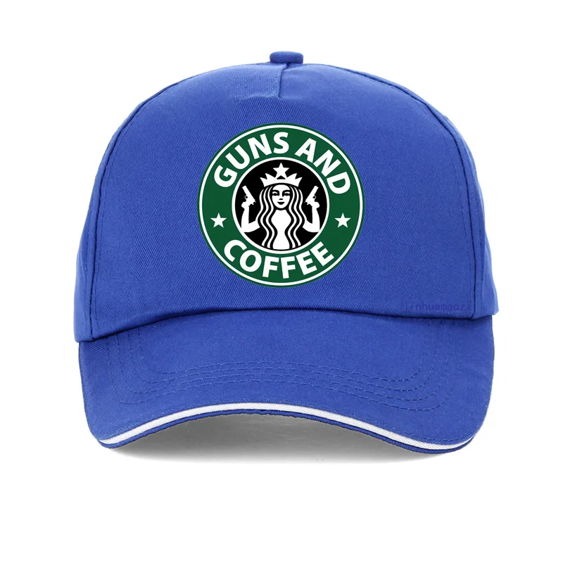 Бейсбольная кепка I Love guns And coffee с рисунком из мультфильма, мужская и женская забавная Кепка с пистолетом, унисекс, хип-хоп бейсболка, регулируемая косточка