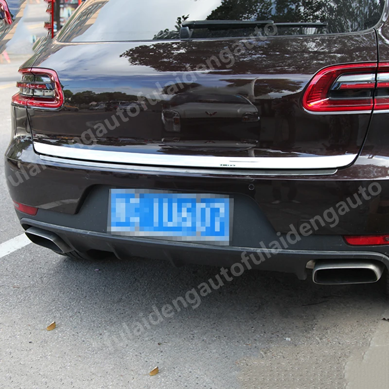 1 шт. для Porsche Macan- нержавеющая сталь автомобиля задний багажник молдинг хвост ворота крышка отделка автомобильные аксессуары