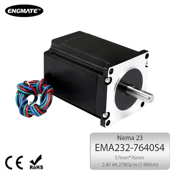 

ENGMATE EMA232-7640S4 Nema 23 CNC Router Stepper Motor 4 Wire Single Shaft