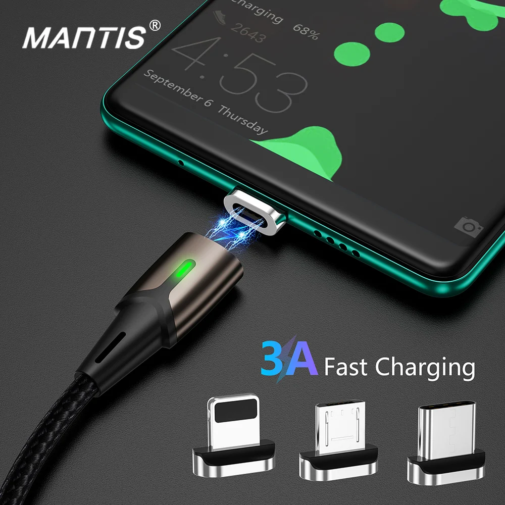 Магнитный зарядный кабель Micro Usb MANTIS 3 м 2 1 для Iphone Samsung магнитный синхронизации