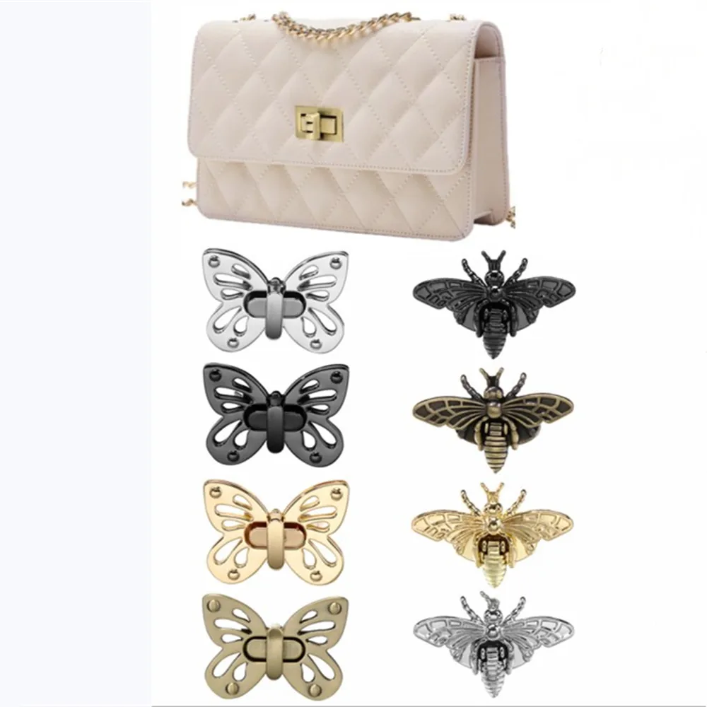 New Fashion Retro Bee Clasp Turn Lock Switch Spring Lock Metal Hardware For Diy Accessories For Handbag Shoulder Bag Purse