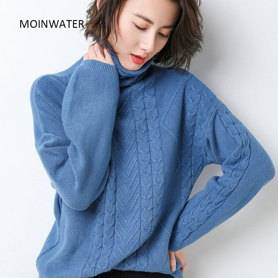 Пуловер женский трикотажный с высоким воротником MS1902 | Женская одежда