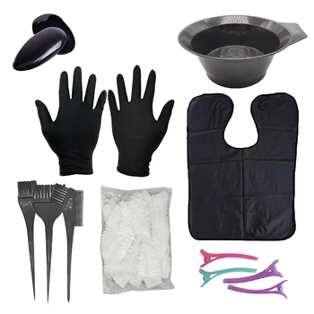 Günstige Salon Haar Farbe Färben Kits Styling Friseur Werkzeuge Cape Handschuhe Haar Clips Set