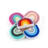 10pcs Rainbow Silicone Teether Beads Nursing Teething Oral Care Teether Toys BPA Free Baby Dummy Pacifier Clips Beads Products 5