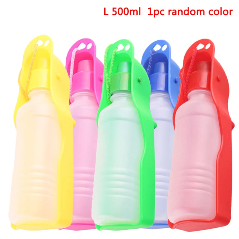 1PC Pet Water Bottle 500ml Foldable Portable Drinking Bottle Travelling Outdoor Drinking Feeder Bowl