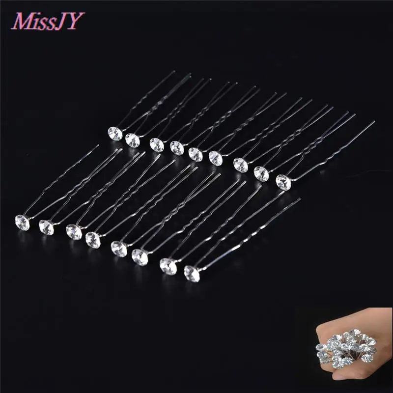 Crystal Pearl Rhinestone Diamante Hair Pins Flower Hair Clip 20PCS for Bridesmaid Wedding Bridal