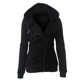 

Women Hoodie Solid Color Hat Collar Long Sleeve Zipper Casual Warm Winter Autumn Loose Tops Sportswear Pullovers Oversize New