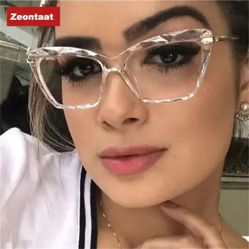 

Brand Designer Glasses Frame Women Retro Cateye Optical Glasses Frame Clear Lens Luxury Brand Spectacle