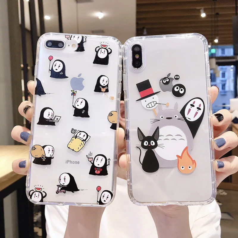 Original Miyazaki Hayao Ghibli Totoro Spirited Away No Face Man Cute Soft Silicon Phone Case for iphone 11 Pro Max xr xs 8 7plus | Мобильные