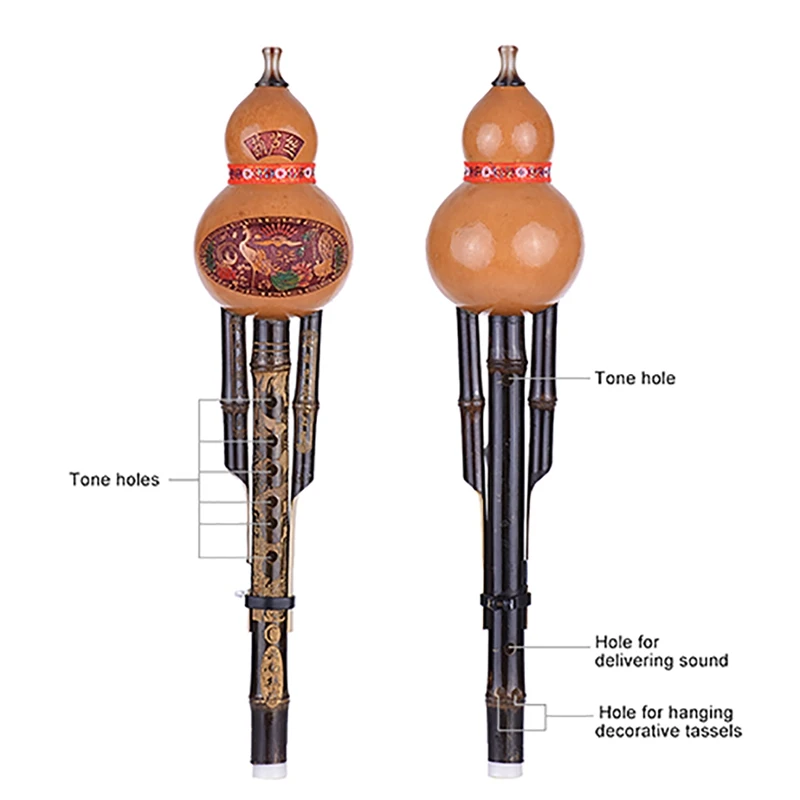 Китайский ручной работы Cucurbit Шелковый Национальный Ветер музыкальный инструмент флейта ручной работы художественный рекордер начинающих инструмент