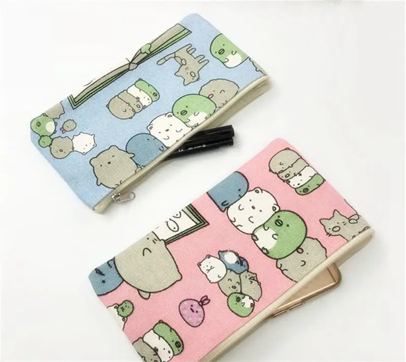 Disney new cute cartoon mickey mouse pattern purse casual student girl canvas sundries storage bag women cosmetic bag