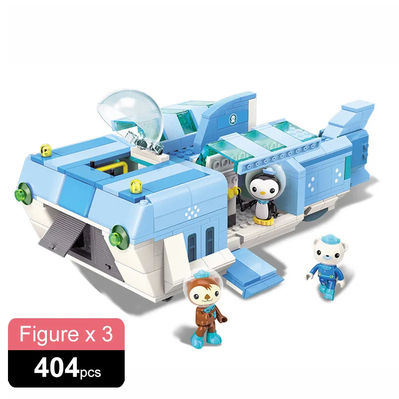 

404PCS 3705 Les Octonauts Octopod Octopus White Shark Mobile Base Bricks set Kids Toy Building Blocks for children Birthday Gift