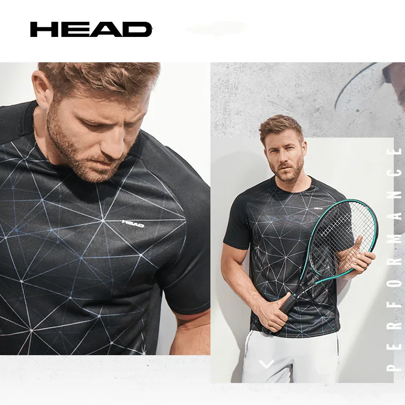 Camiseta de tenis Head, ropa para trotar, deportes al aire libre,  entrenamiento, tenis, secado rápido, camisetas de manga corta|Camisetas de  tenis| - AliExpress