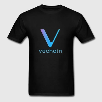 

Printed Men T-Shirt Costume Vechain Crypto Logo T-Shirts Outfit Graphic Camisetas Hombre 2018 Top Quality