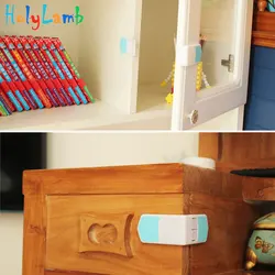 Serrure de tiroir à Angle droit à Double pression, sécurité pour bébé, sécurité pour enfants, pour armoire 