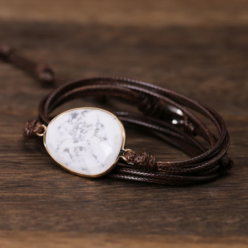 Wrap браслет натуральный стоунбелый-Boho ISES Boho браслет дружбы для мужчин и женщин браслет с надписью подарки дропшиппинг