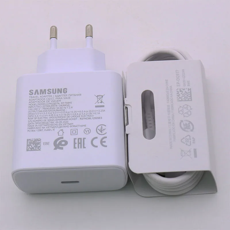 Samsung Original Charger 45W Super Fast Charging USB-C for Samsung Galaxy Note 10 Note10 Plus Note10+ S10 Type-C Power Adapter 65w charger