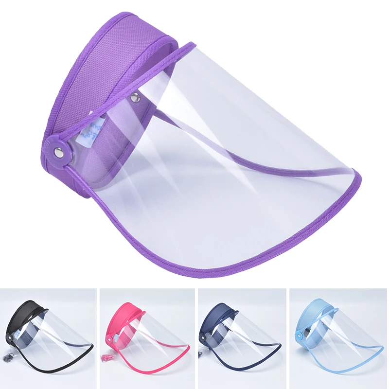 

Transparent Reinforce Protective Hat Visor Cap Flip Up Rotatable Adjustable Dustproof Anti-Droplet Protective Face Shield Full