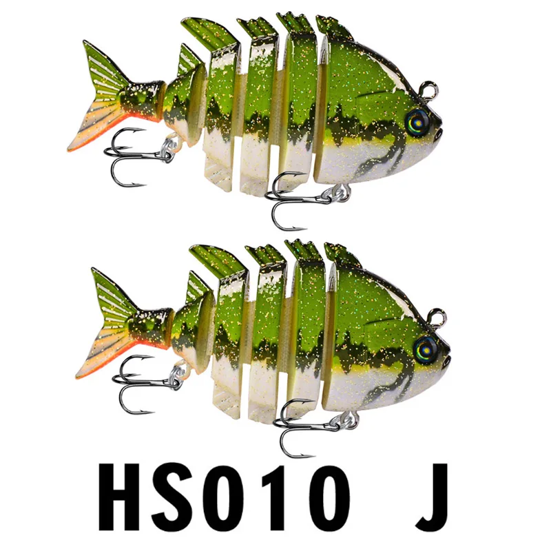 2 шт. 6-шарнирные искусственные Соблазнительные футболки 3D Swimbait имитация блесна 8*5*2 см 1,5-3 м глубина погружения