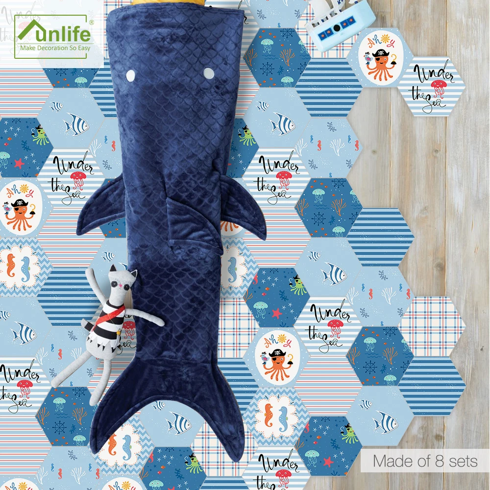 Funlife пиратские наклейки на пол DIY противоскользящая кожура и палка легко чистить
