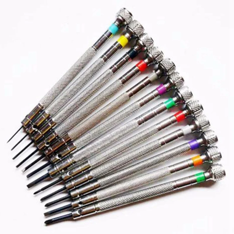 

0.6Mm-2.0Mm 13Pcs New Watchmakers Screwdrivers Set Watch Glasses Flat Blade Assort Slotted Flat Screwdrivers Set, Jewellers Watc