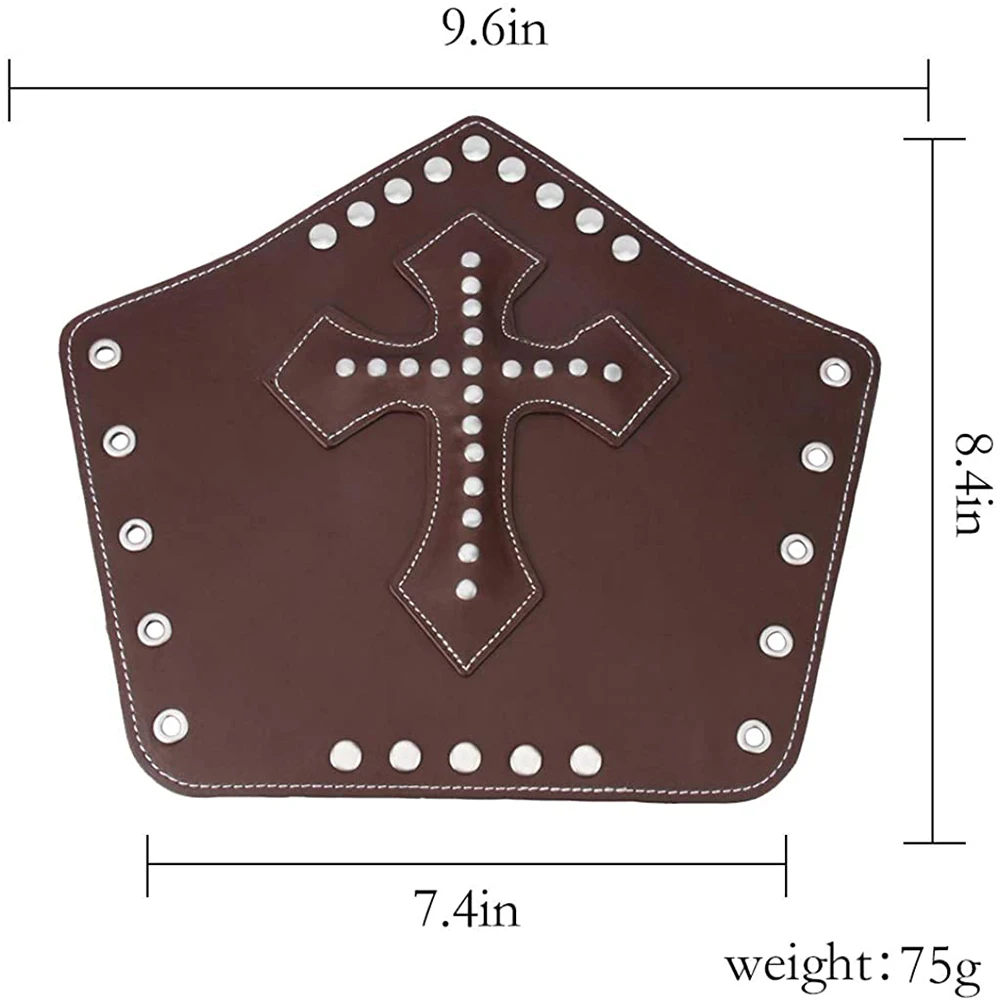 Genuine Leather Punk Rock Biker Wristband Cuff Wrap Gauntlet Armor Cuff Adjustable Medieval Knight Dance Performance Costumes