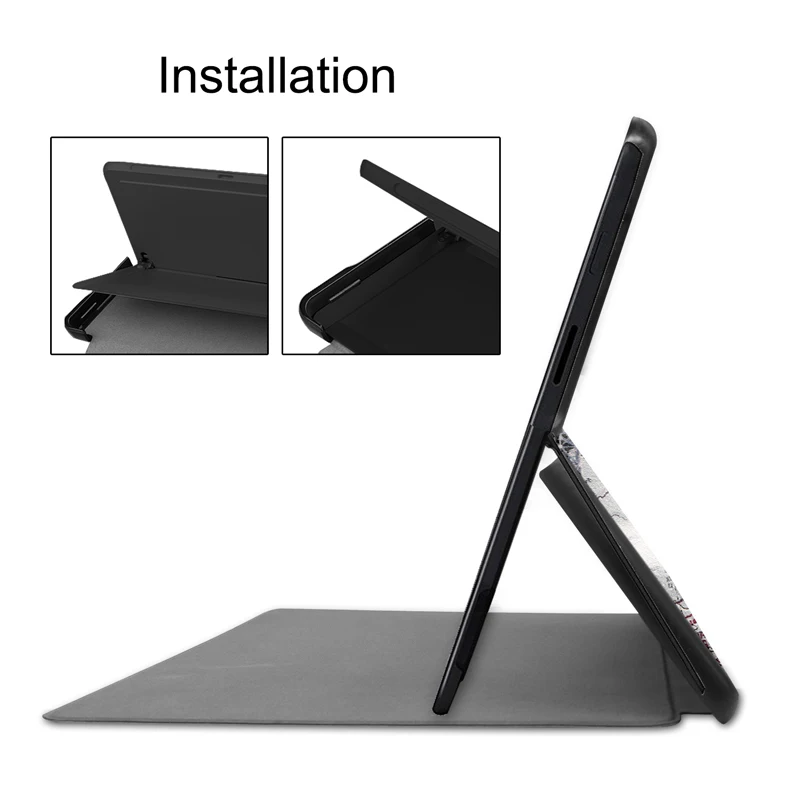 Деловой чехол для microsoft Surface Pro X, 13 дюймов, искусственная кожа+ жесткий пластиковый материал, поверхность клавиатуры, держатель