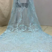 Высокое качество вышитый Африканский французский тюль сетка гипюр нигерийская двойная органза блестки кружевная ткань