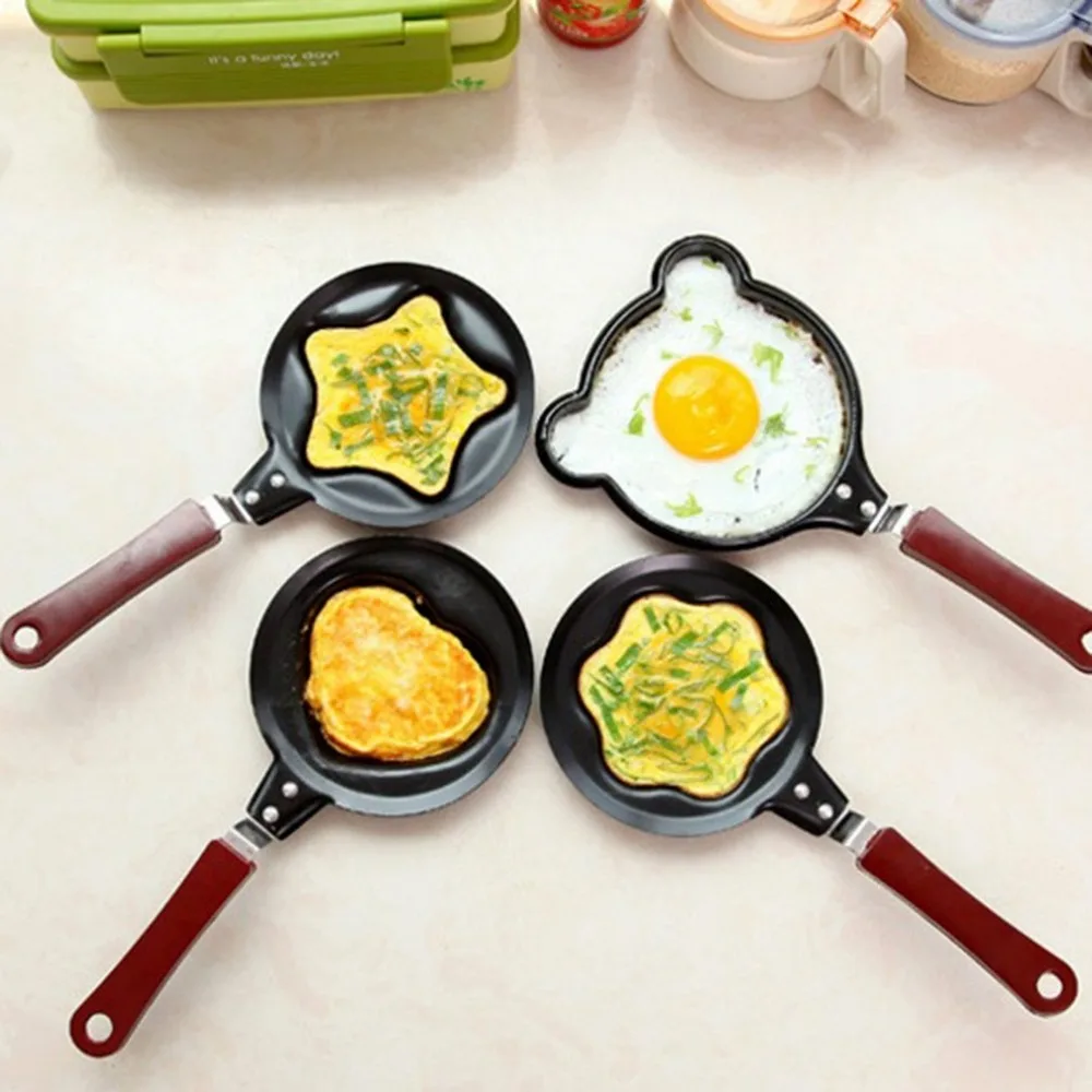 Мини-яичная сковорода, креативная форма для завтрака, сковорода для блинов, антипригарная посуда
