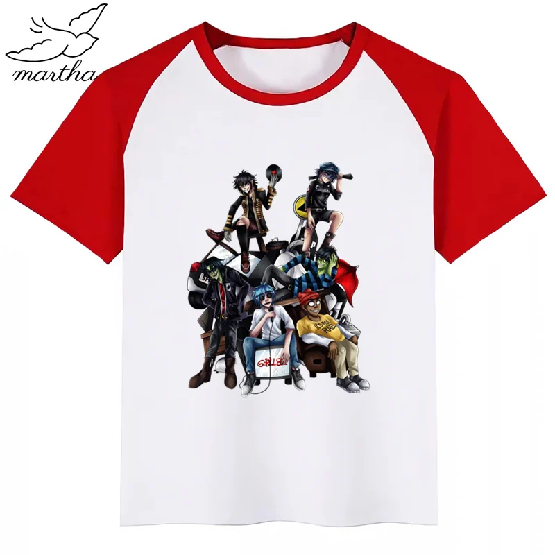 Gorillaz/Милая Детская футболка с рок-лентой детская одежда с короткими рукавами вечерние футболки с забавными рисунками для мальчиков и девочек