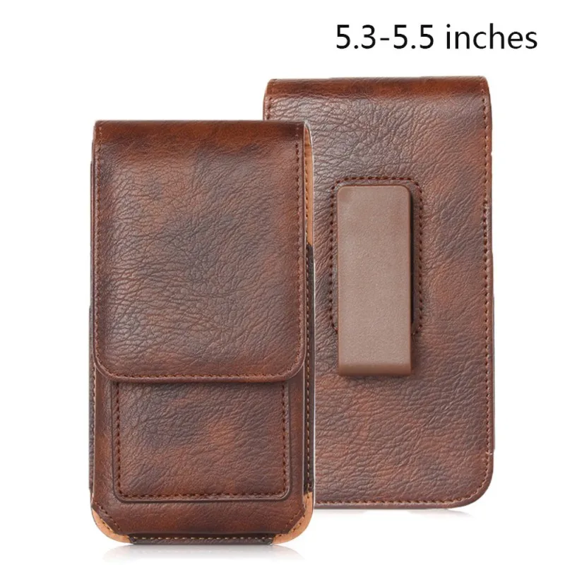 5.3-5.5 inch Высококачественный чехол для телефона с хорошей текстурой, держатель для карт, сумка для хранения телефона на пояс для смартфона 3,5-6,3 дюймов - Цвет: 5.3-5.5 inch