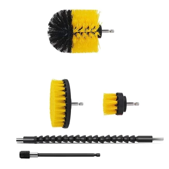 

5Pcs Drill Brushes Power Scrub Clean Brush for Leather Plastic Wooden Furniture Car Interiors Cleaning Power Scrub