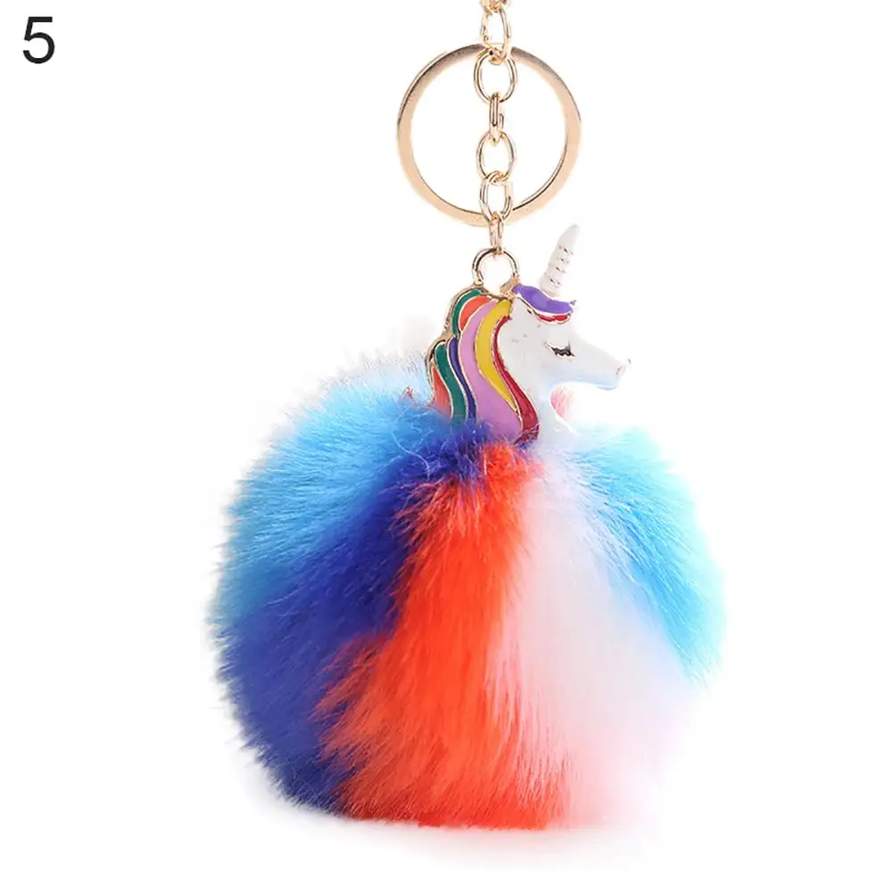 

9cm Faux Rabbit Fur Colorful Pom Pom Ball Cute Keyring Car Bag Tool Keychain
