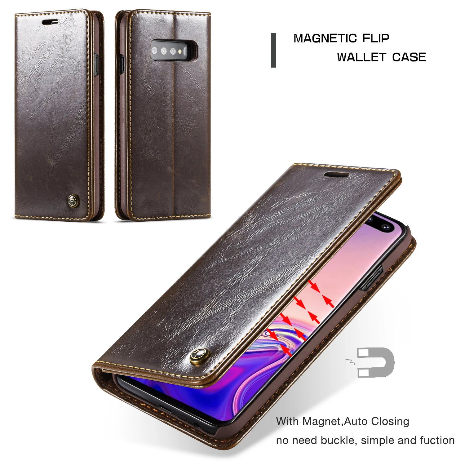 Haissky Флип кожаный чехол для samsung S10 S9 S8 плюс S7 край A70 A50 A20 A6 A7 A8 J6 A3 A5 A7 Магнитный кошелек Чехол