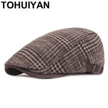 TOHUIYAN Новая модная мужская кепка Newsboy s повседневная хлопковая кепка плюща для мужчин осень зима плоская кепка Бейкер мальчик кепки для езды