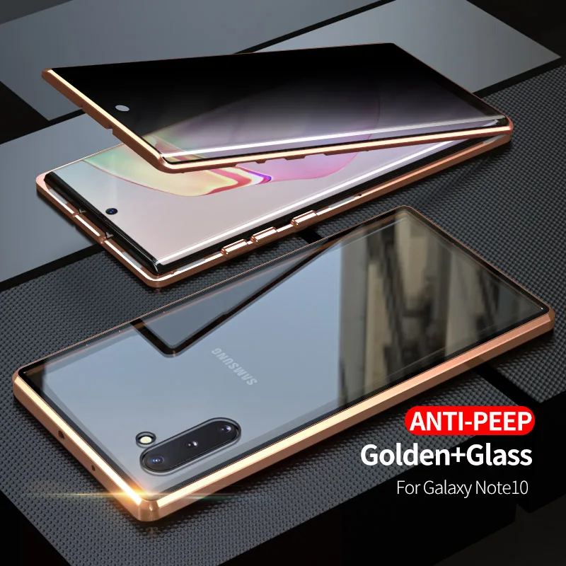 Магнитный чехол для samsung Galaxy Note 10 Plus 9 8 магнитный металлический двухсторонний чехол из закаленного стекла для samsung Note 10