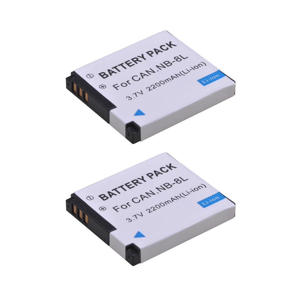 Batteria Agli Ioni Di Litio 2200Mah Nb-8L Nb8L Per Fotocamera Canon Powershot A3300 A3200 A3100 A3000 A2200 A1200 Is