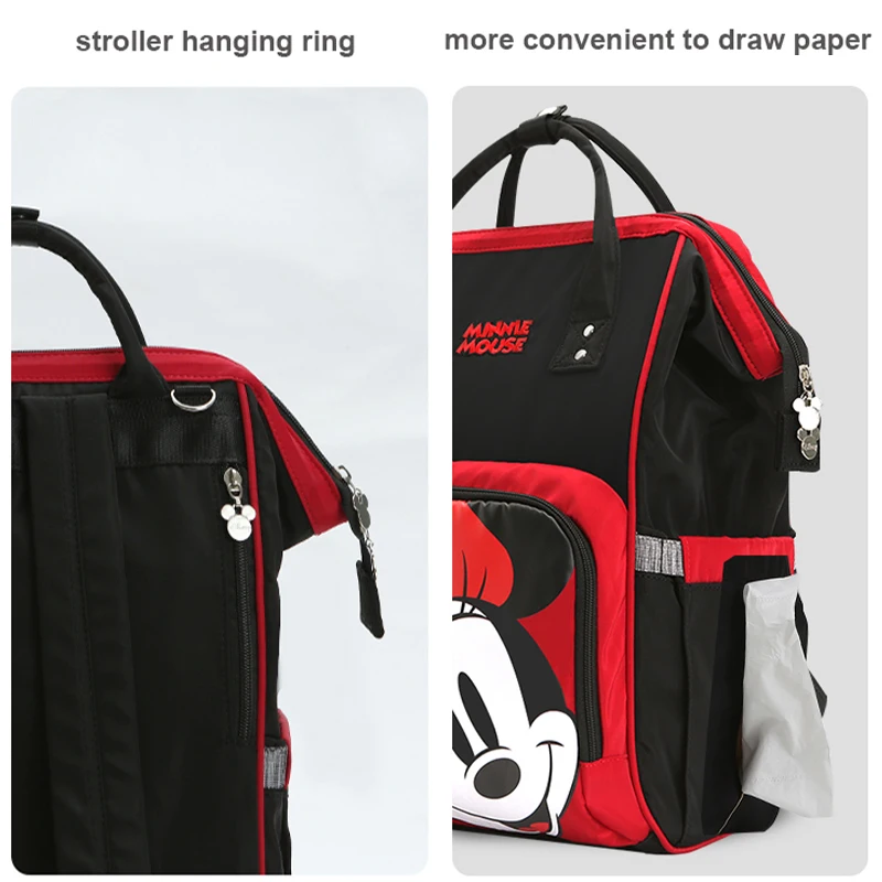 Disney Mummy Diaper Bag USB Large Capacity Waterproof Zipper Backpack Fashion Mummy Maternity Nappy Bags Baby Stroller Bag New