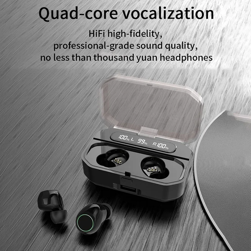 Wireless Earphones TWS Wireless Bluetooth 5 0 Headphones LED Display Waterproof Headphone 2600mAh Charging Case With Microphone